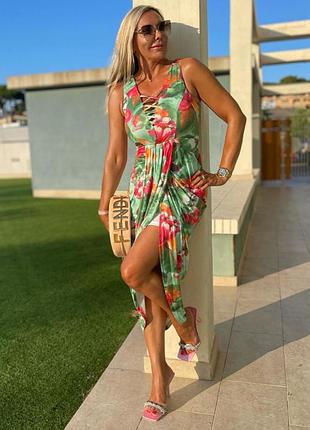 Принтована сукня платье сукня в квітках квіткова сукня  сукня базова  яркое платье сукня нарядное платье сукня