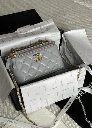 Шкіряна сумка косметичка коробка через плече в прострочці ch 2