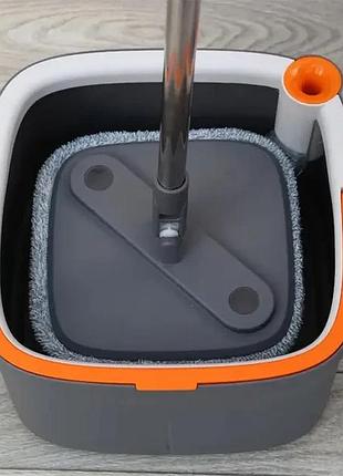 Комплект швабра з відром для миття підлоги mop with bucket k10 , з віджиманням / складна швабра
