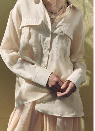 Блуза сорочка зі 100% рамі льону рубашка з рамі