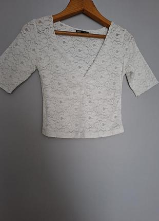 Кружевная топ блуза