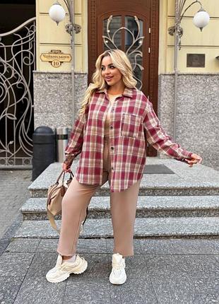 Сорочка у клітинку батал клетчатая рубашка батал картата сорочка батал