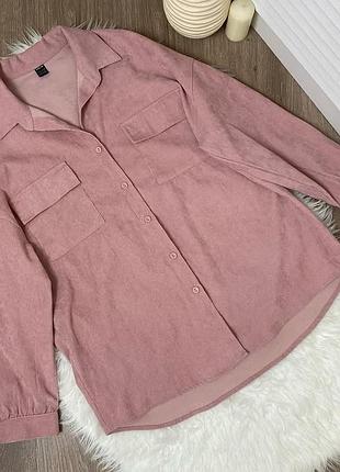 Рожева вельветова сорочка