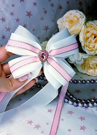 Заколка бант 1 шт - бантик для принцеси. ручна робота. заколка для волосся