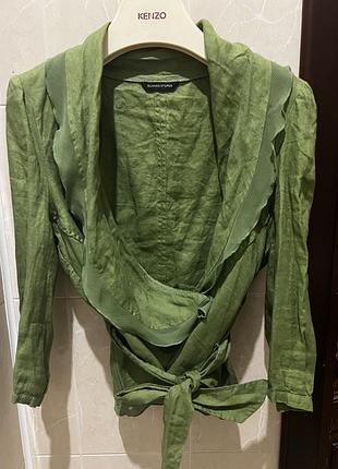 Жакет пиджак женский из натурального льна st. bernard 38 размер цвет травы оригинал