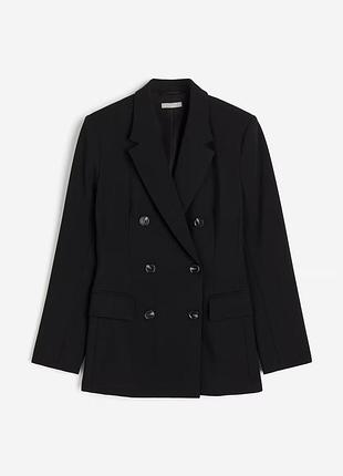 Неймовірний піджак жакет з бортами чорний базовий h&m