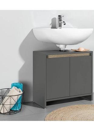 Шкаф под  раковину умывальник ванна черный livorno