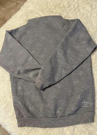 Свитшот кофта женская спортивная классная adidas оригинал бренд серая с логотипом