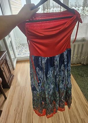 Сарафан бандо длинное платье вискоза