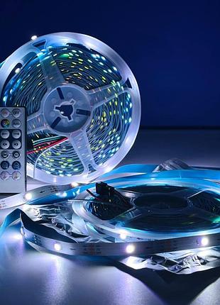 Світлодіодна стрічка led ws2812 rgb 30m 540led, 5v usb з bluetooth контролером та пультом дистанційного керування