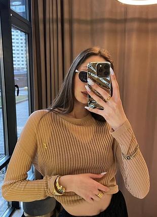 Гольф лонг лонгслив беж 2