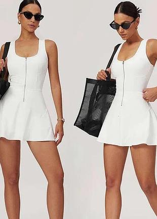 Біла сукня (з шортикам ) комбінезон для залу