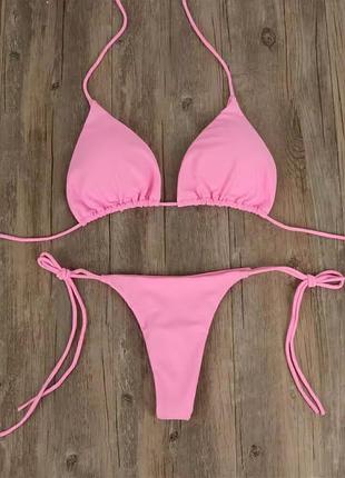 Купальник рожевий верх трикутники