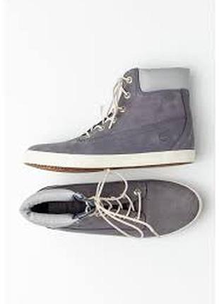 Серые кожаные комфортные ботинки