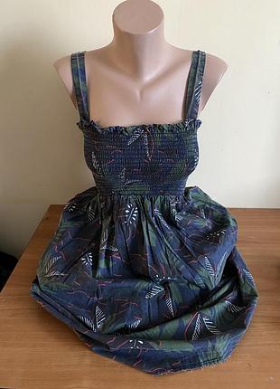 Сукня на широкій брителі міді довга квітковий принт