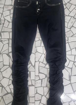 Модные хлопковые брюки с драпировками