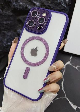 Чохол на телефон прозорий фіолетовий iPhone 14 pro max max
