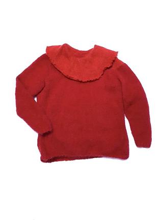 100% мохер ангора вовняний новий червоний вʼязаний светр теплий зимовий р 12-16