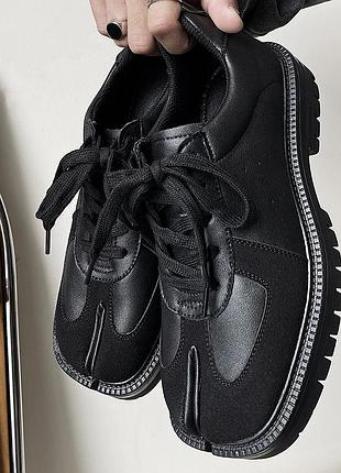 Обувь туфли мейсон марджелла maison margiela black 36-44 черного цвета кроссовки