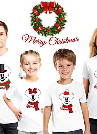 Комплект: футболки family look для всей семьи "мишки в шапках и шарфах" push it1 фото