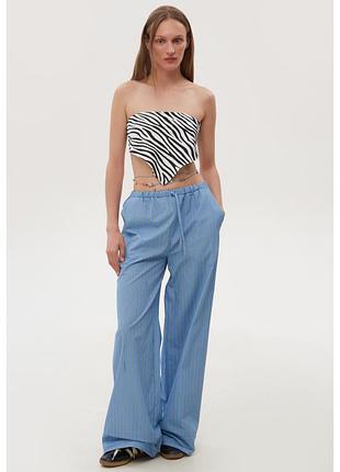 Новые брюки/ штаны голубые в полоску от be om design