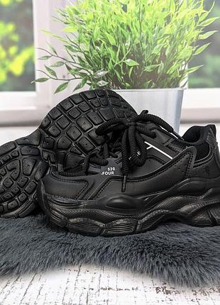 Кроссовки детские для девочки jong golf черные на платформе демисезонные 5867 7