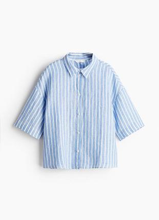 Рубашка льняная h&amp;m 4