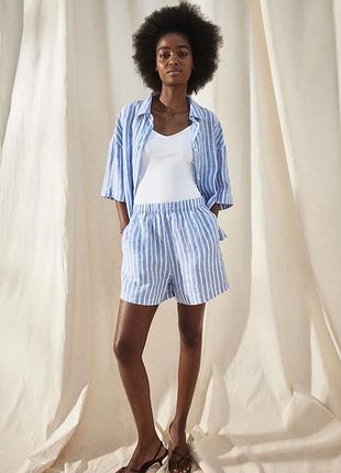 Рубашка льняная h&amp;m 3
