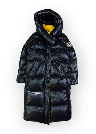 Пуховик жіночий чорний vimosis, розмір m, подовжений