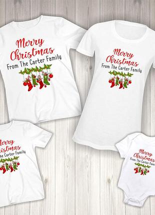 Комплект: футболки family look для всей семьи "merry crisrmas from the carter family" push