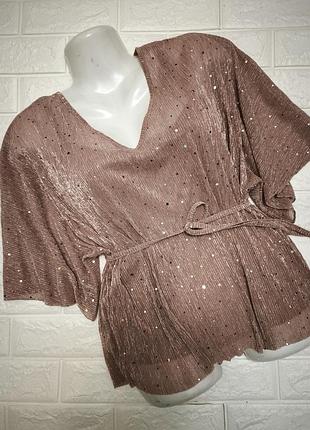 Нарядна блузка жіноча в пайєтках шифонова jean pascale