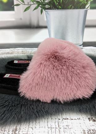 Тапочки женские меховые fangre пудровые 8013