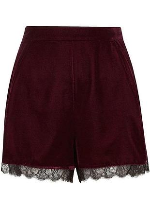 Велюрові шорти з мереживом river island