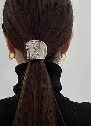 Срібна гумка резинка заколка для волосся для кінського хвоста