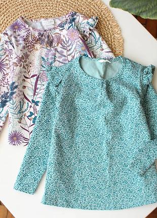 Набор качественных хлопковых кофтинок принт next на девочку 12-18 мес