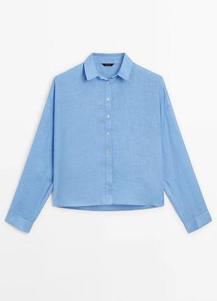 Сорочка рубашка льон massimo dutti cos arket рубашка zara льняна