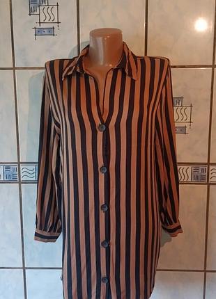 Вискозная рубашка в полоску