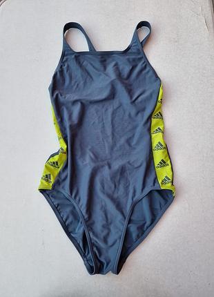 Слитный синий купальник adidas xs женский купальник с лампасами