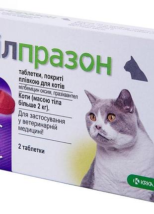 Милпразон д/котов массой тела более 2 кг таб 16мл40мг №2