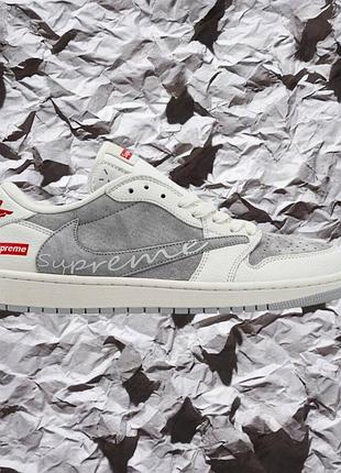 Кросівки jordan 1 retro low x travis scott x supreme