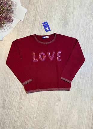 Дитячий светр для дівчинки 110/116 см lupilu в бордовому кольорі