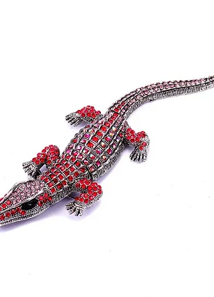 Брошка-кулон у стилі вінтаж крокодила