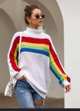 Оверсайз свитер, белый женский свитер , женская одежда, женская обувь