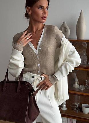 Кардиган з ґудзиками беж короткий
