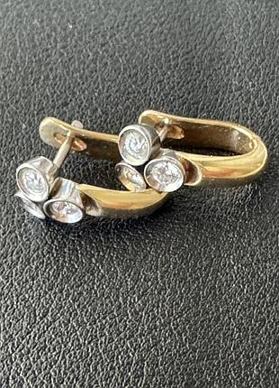 Серьги с бриллиантами золото 585