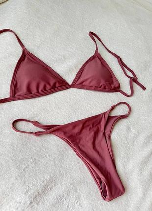 Купальник роздільний припилена роза, застібка, shein, трикутники, з поролоновими вставками