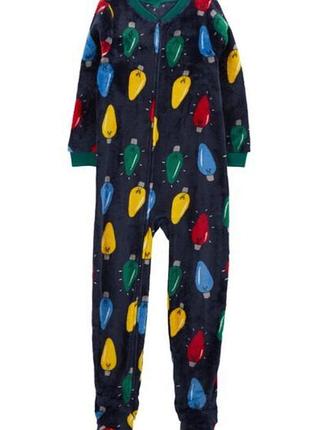 Carters флисовый человечек поддева картерс плюшевый новогодний пижама