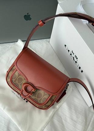 Сумка tabby tabby shoulder bag 26 signature кожаная коричневая красная