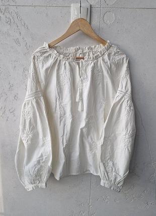 💛💙 невероятная вышиванная женская рубашка блуза белая белый вышивка вышиванка