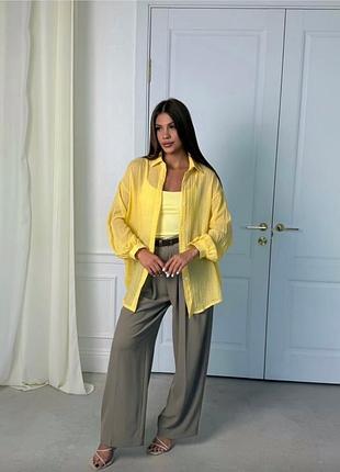 Рубашка легкая базовая женская в цветах